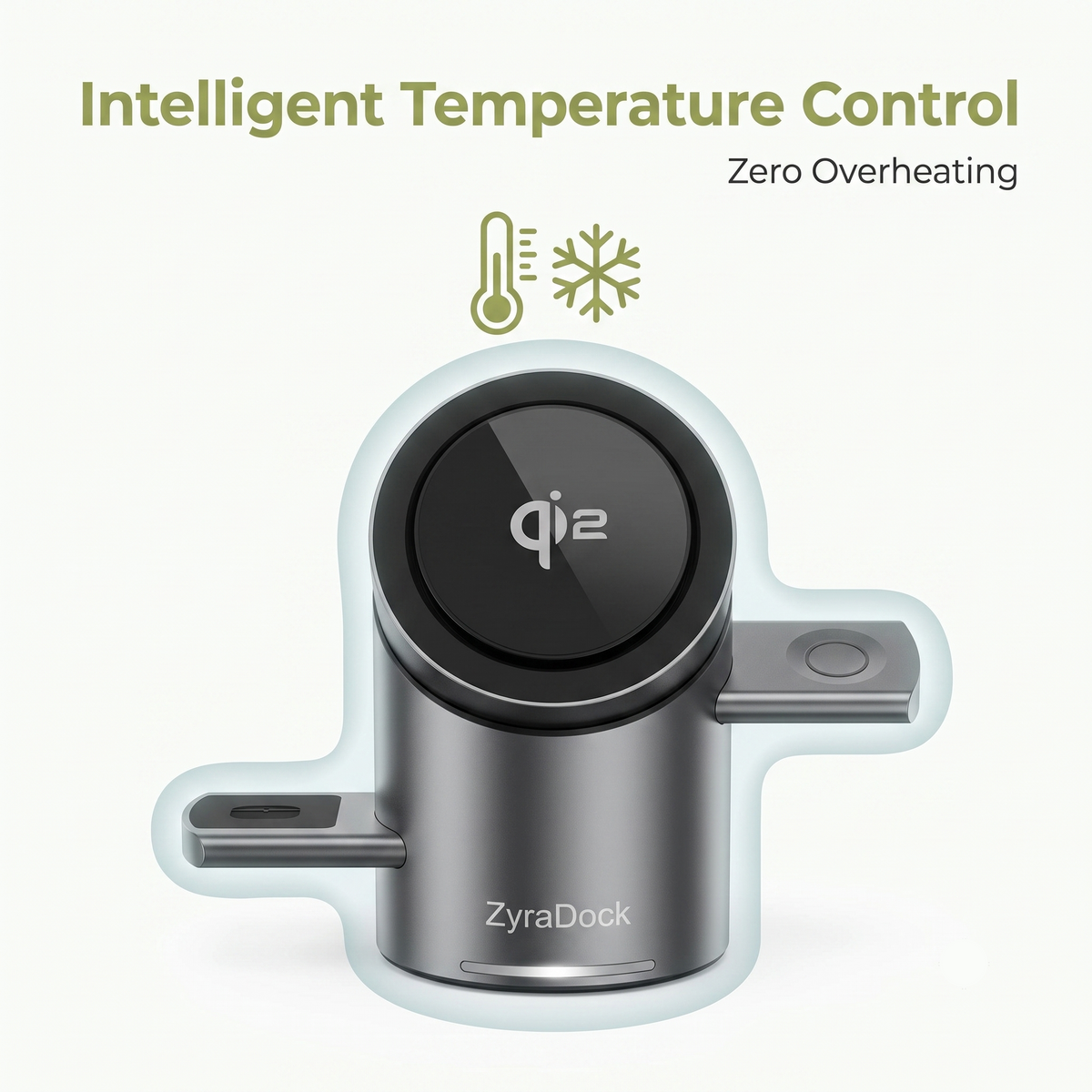 ZyraDock™ Smart 3-in-1 Qi2 Station